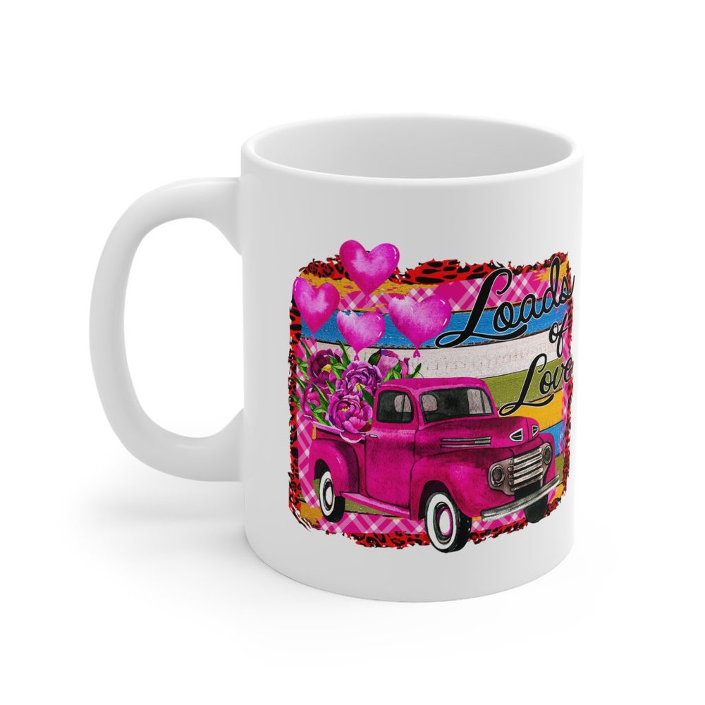 Valentine Truck Mug Valentines Day Loads of Love Southwestern Coffee Cup - Picture 3 of 4
